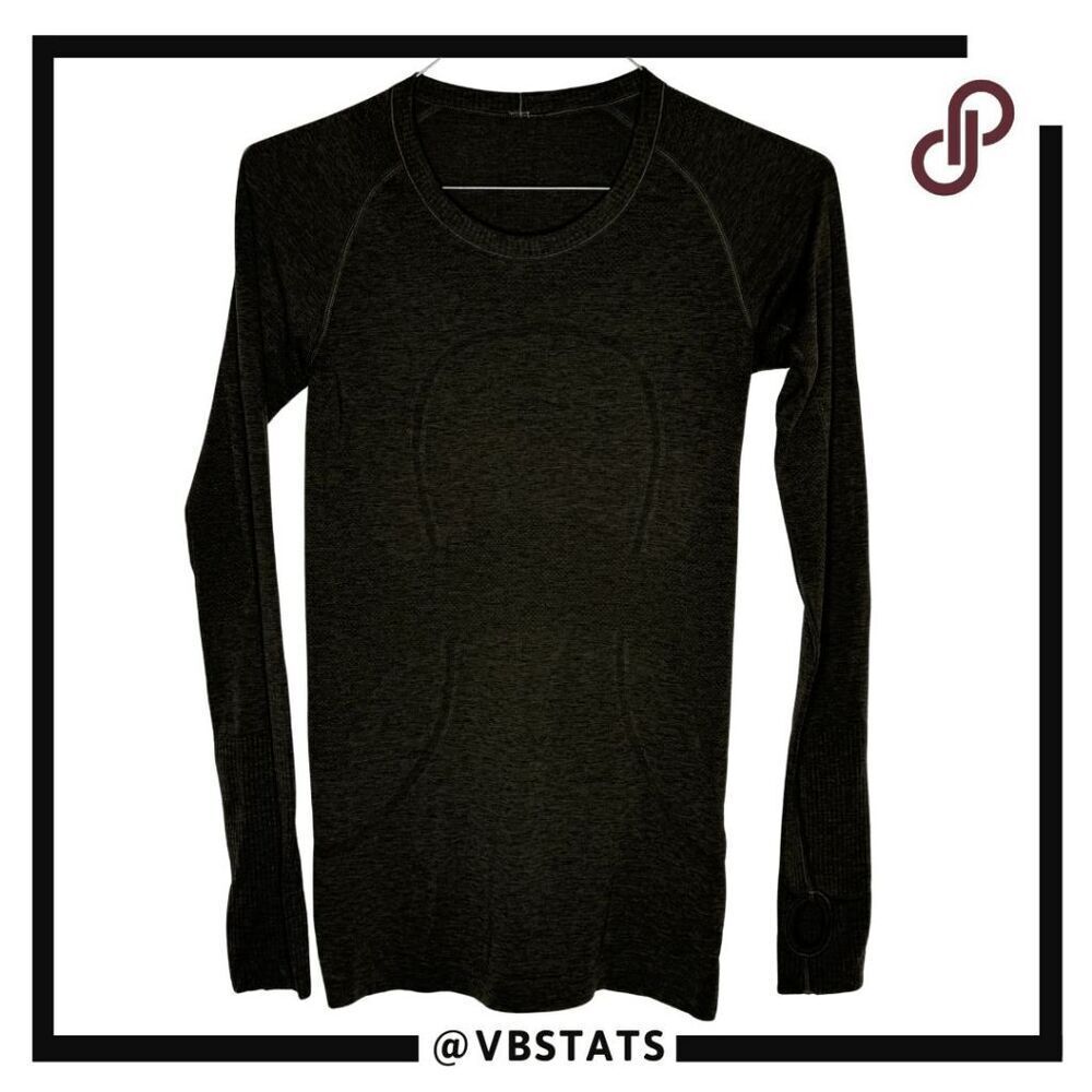 Lululemon Women's Swiftly Tech Speed Long Sleeve Top Shirt Black Green Size‎ 6